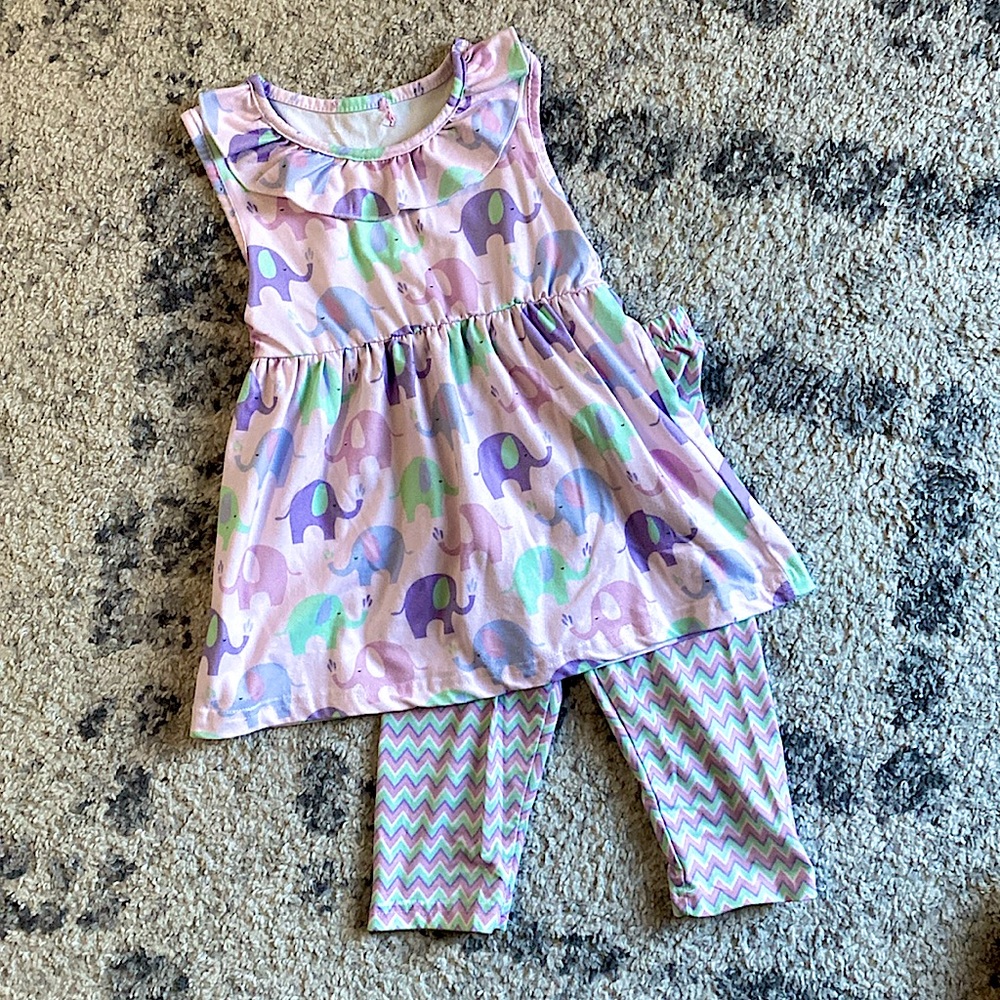 Pete and Lucy Elephant tank top Capri set